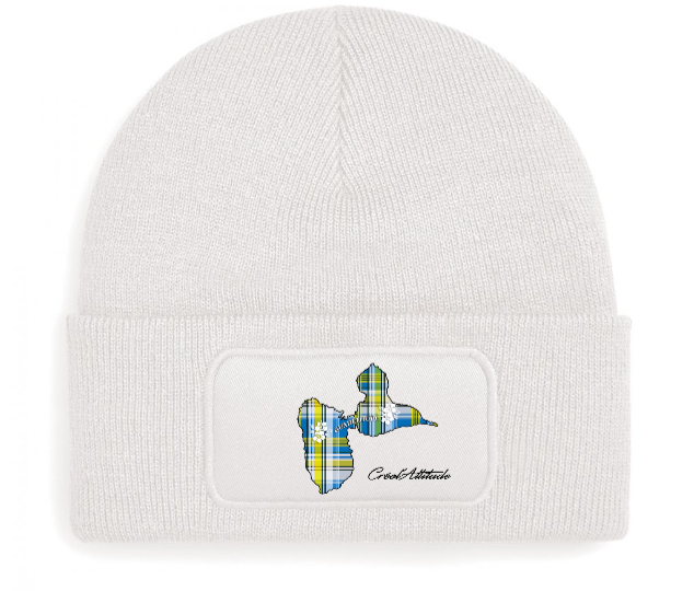 Bonnet Patch Carte Guadeloupe en Madras Créol'Attitude