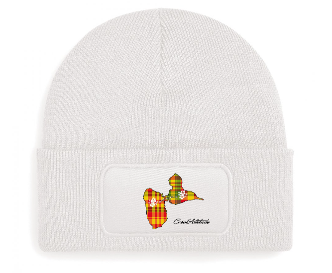 Bonnet Patch Carte Guadeloupe en Madras Créol'Attitude