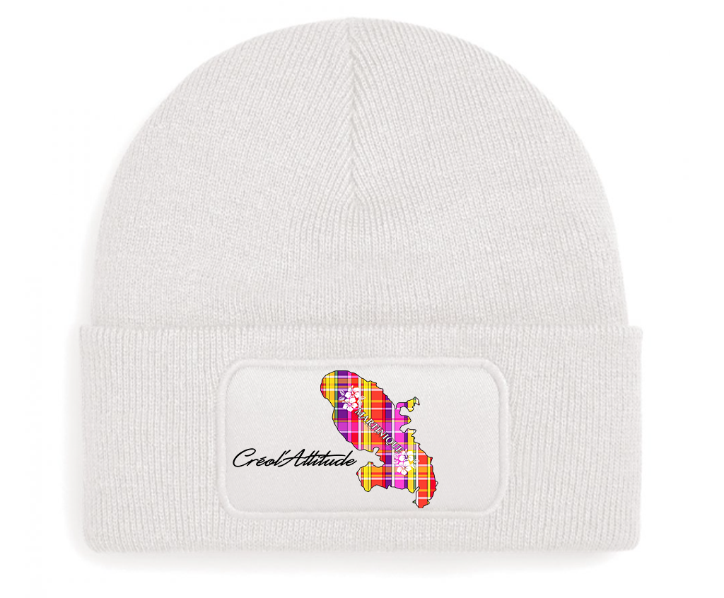 Bonnet Patch Carte Martinique en Madras Créol'Attitude