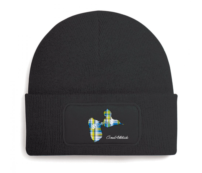 Bonnet Patch Carte Guadeloupe en Madras Créol'Attitude