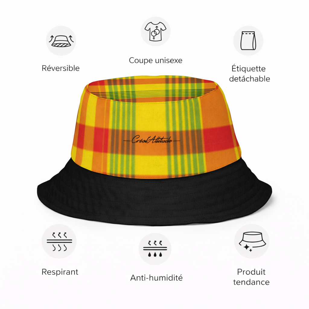 Bob réversible Madras Sunshine