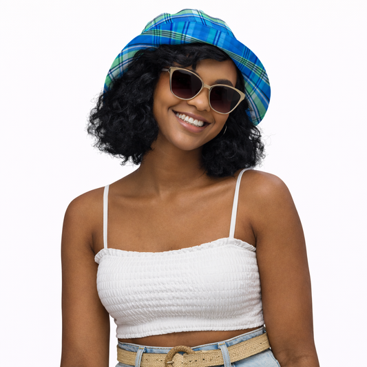 Bob réversible Madras Bleu Vert