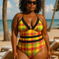Maillot Créole à dentelle chic Madras Sunshine