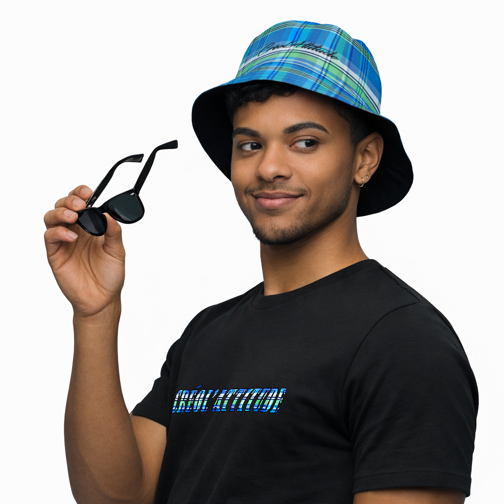 Bob réversible Madras Bleu Vert