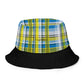 Bob réversible asymétrique Madras Bleu/Noir