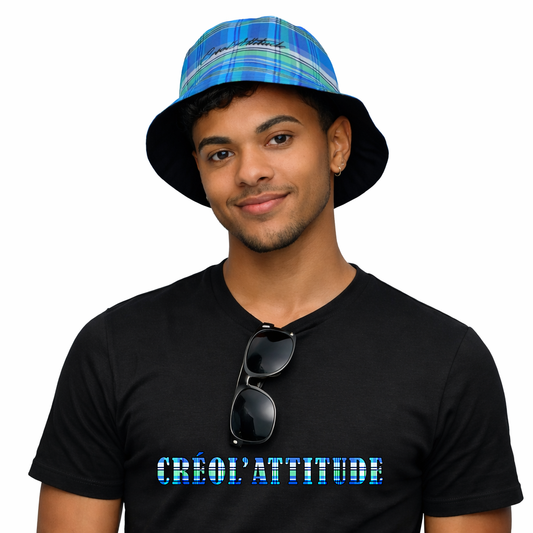 Bob réversible Madras Bleu Vert