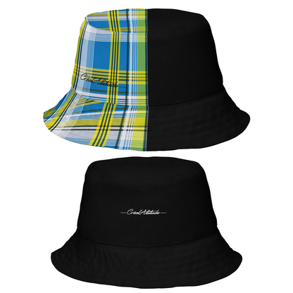 Bob réversible asymétrique Madras Bleu/Noir