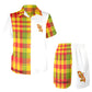 Ensemble chemise short Madras Sunshine