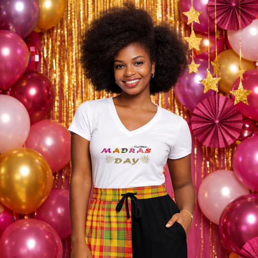 Tee-shirt Col v édition Madras Day by Créol'Attitude