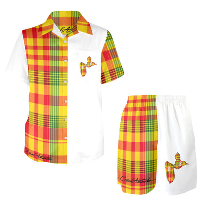 Ensemble chemise short Madras Sunshine