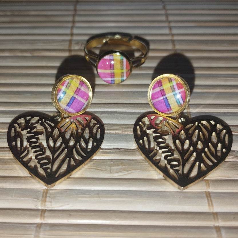 Boucles d'oreilles Mam'coeur Madras