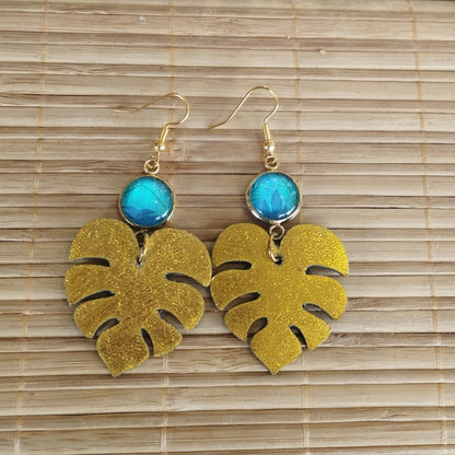 Boucles d'oreilles Monsterya Tropicale