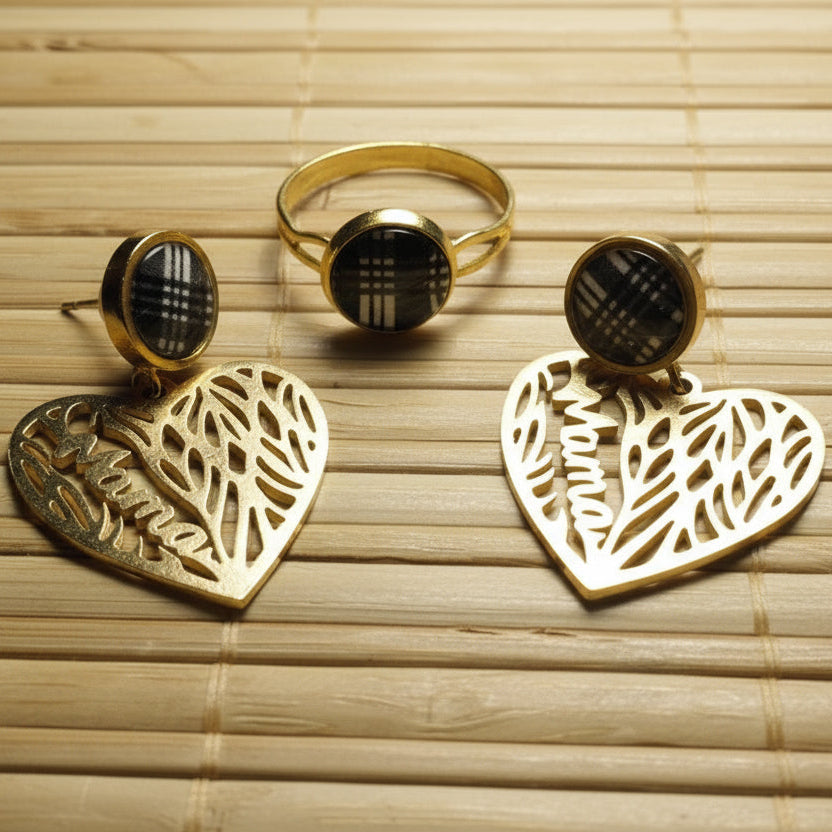 Boucles d'oreilles Mam'coeur Madras
