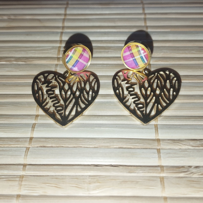 Boucles d'oreilles Mam'coeur Madras