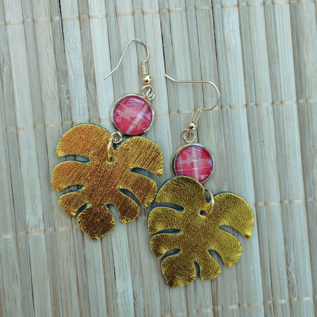 Boucles d'oreilles Monsterya Tropicale