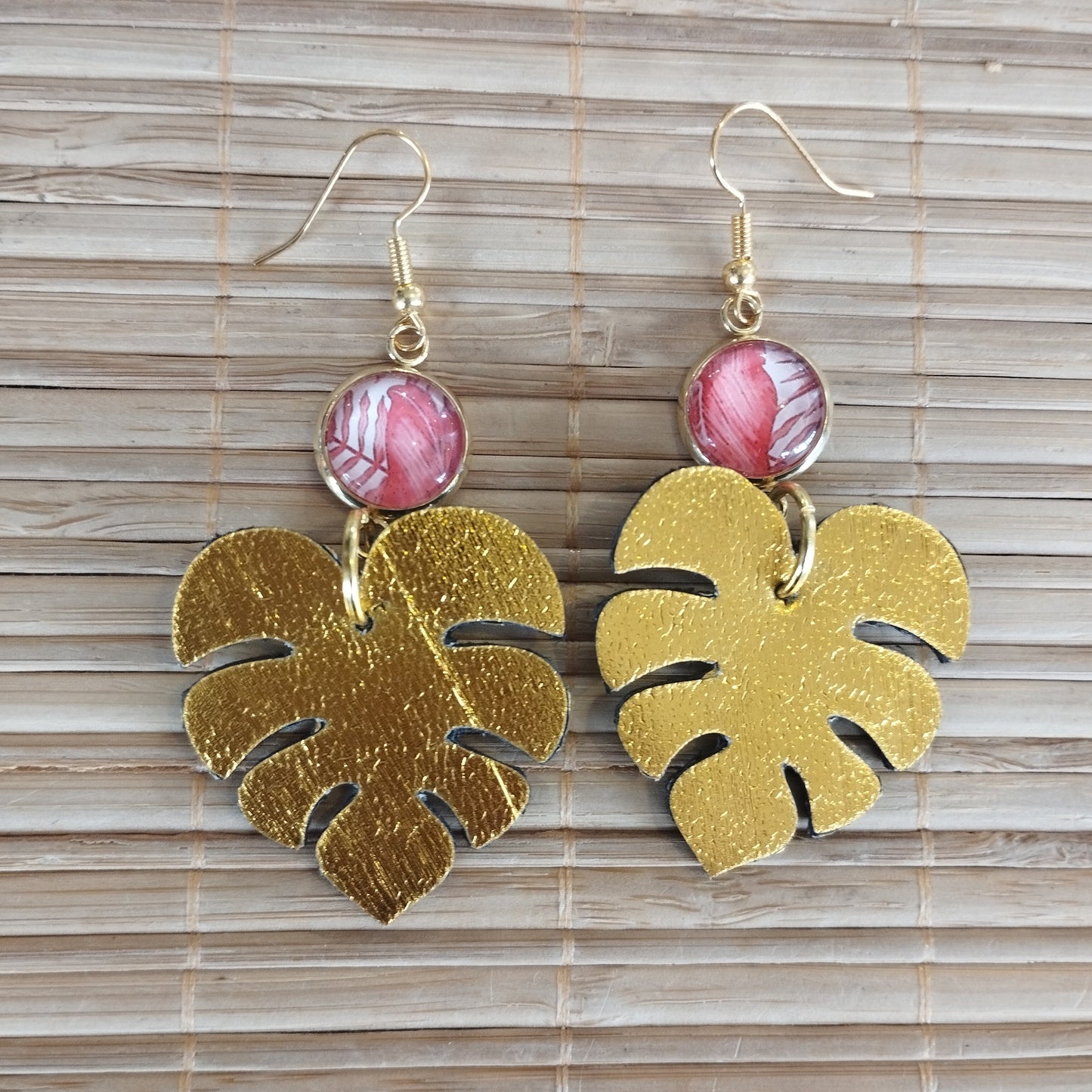 Boucles d'oreilles Monsterya Tropicale