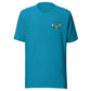 T-shirt ajusté Unisexe Coeur poitrine Madras Bleu Kè an mwen