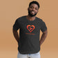 T-shirt ajusté Unisexe Coeur poitrine Madras Rouge Kè an mwen