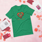 T-shirt ajusté Unisexe Coeur poitrine Madras Rouge Kè an mwen