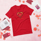 T-shirt ajusté Unisexe Coeur poitrine Madras Rouge Kè an mwen