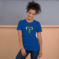T-shirt ajusté Unisexe Coeur Madras Bleu Kè an mwen