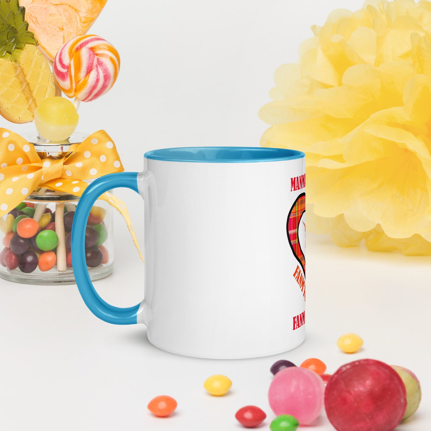 Mug Coloré Manman Kréyol Madras Rouge