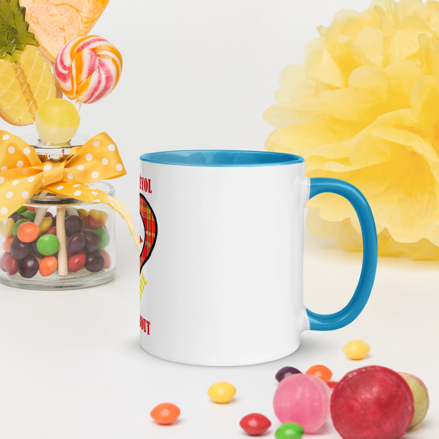 Mug Coloré Manman Kréyol Madras Rouge