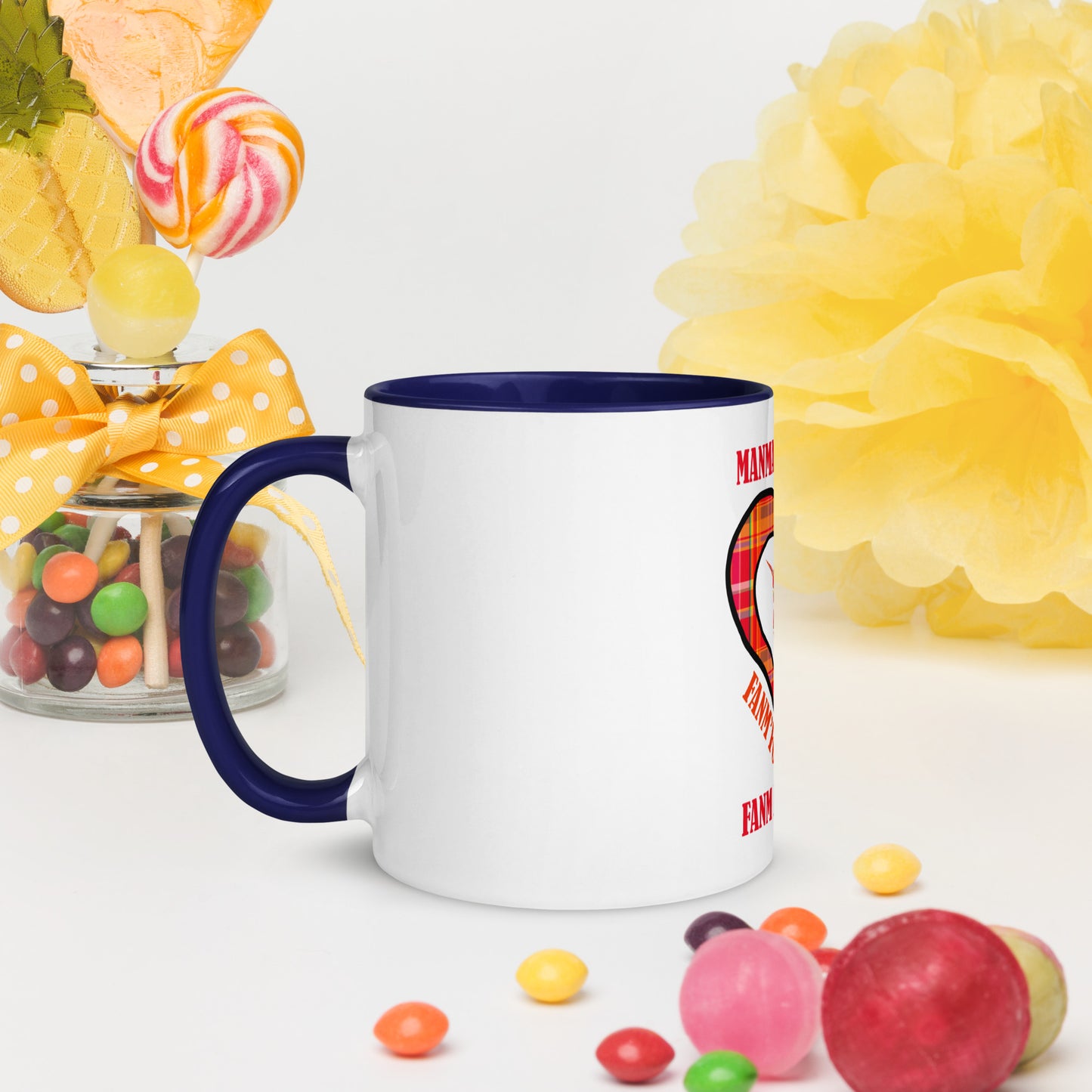 Mug Coloré Manman Kréyol Madras Rouge