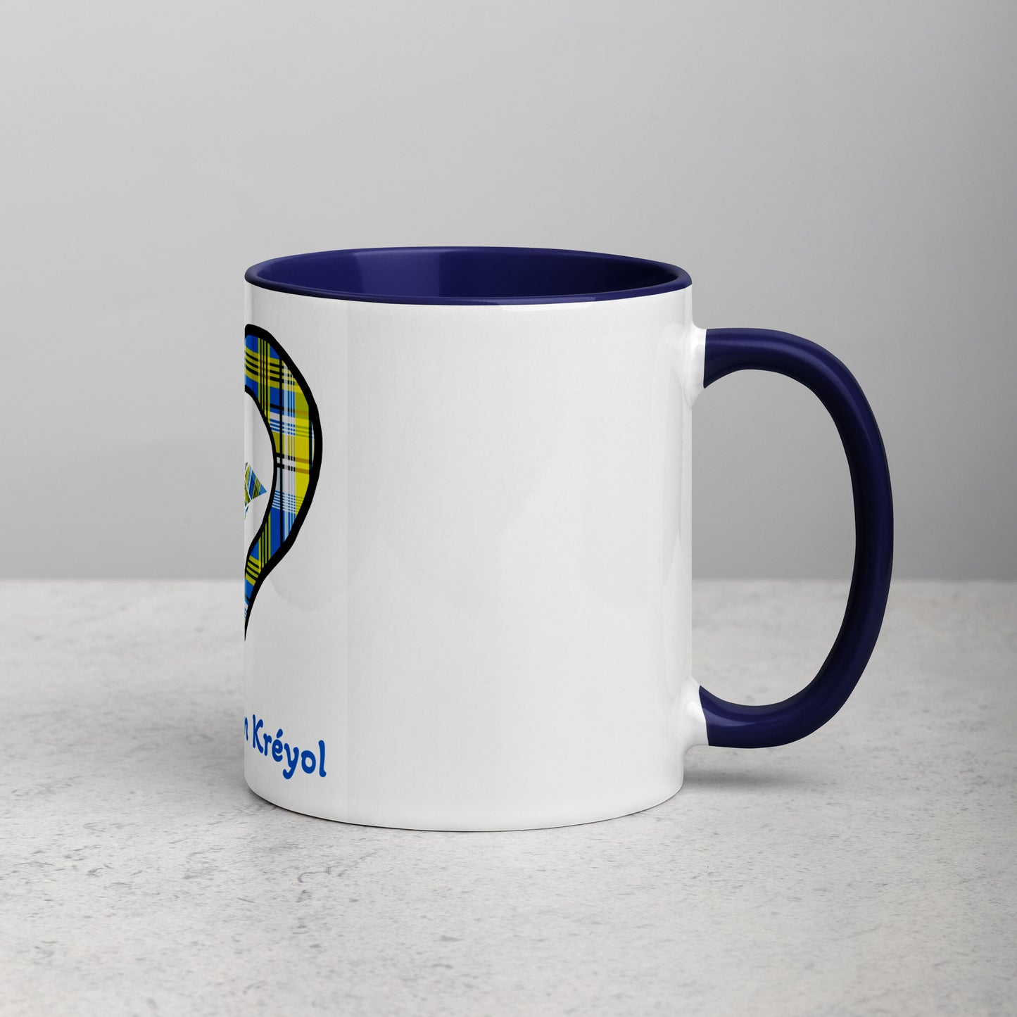 Mug Intérieur Coloré Madras bleu kè an mwen