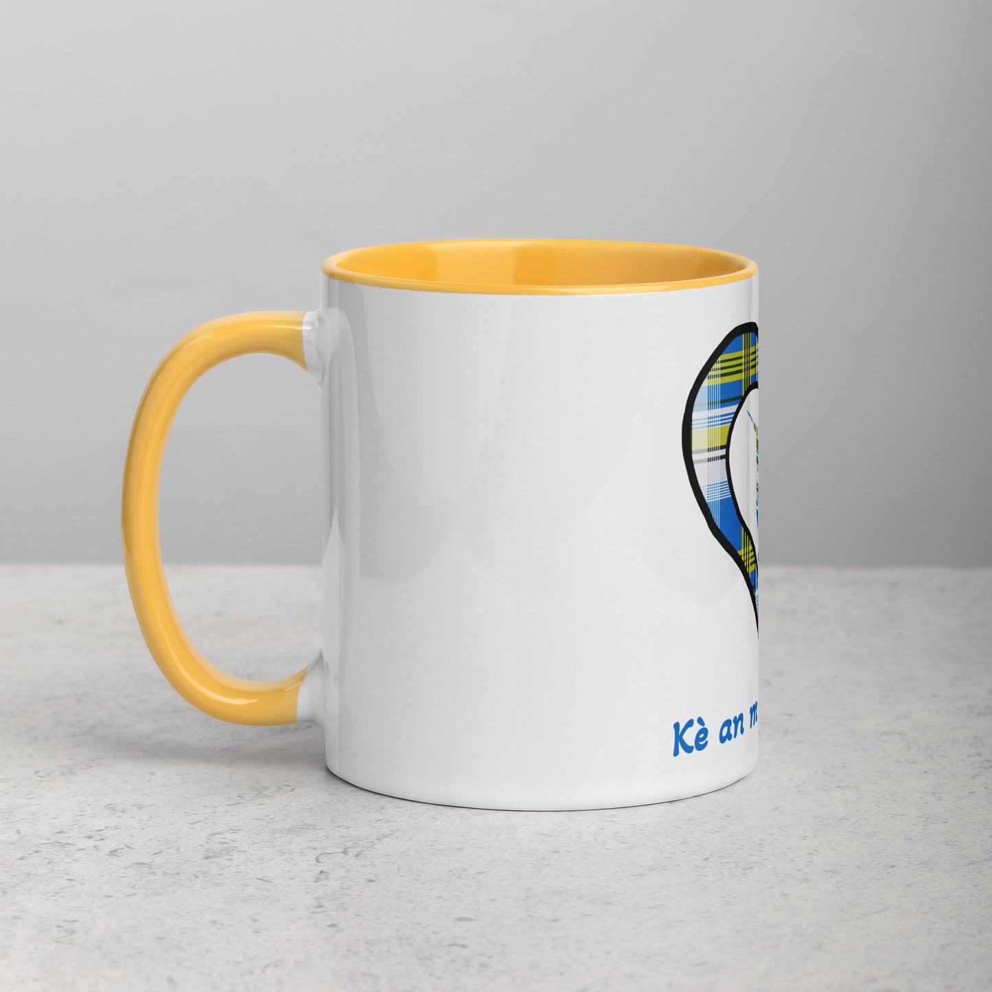 Mug Intérieur Coloré Madras bleu kè an mwen