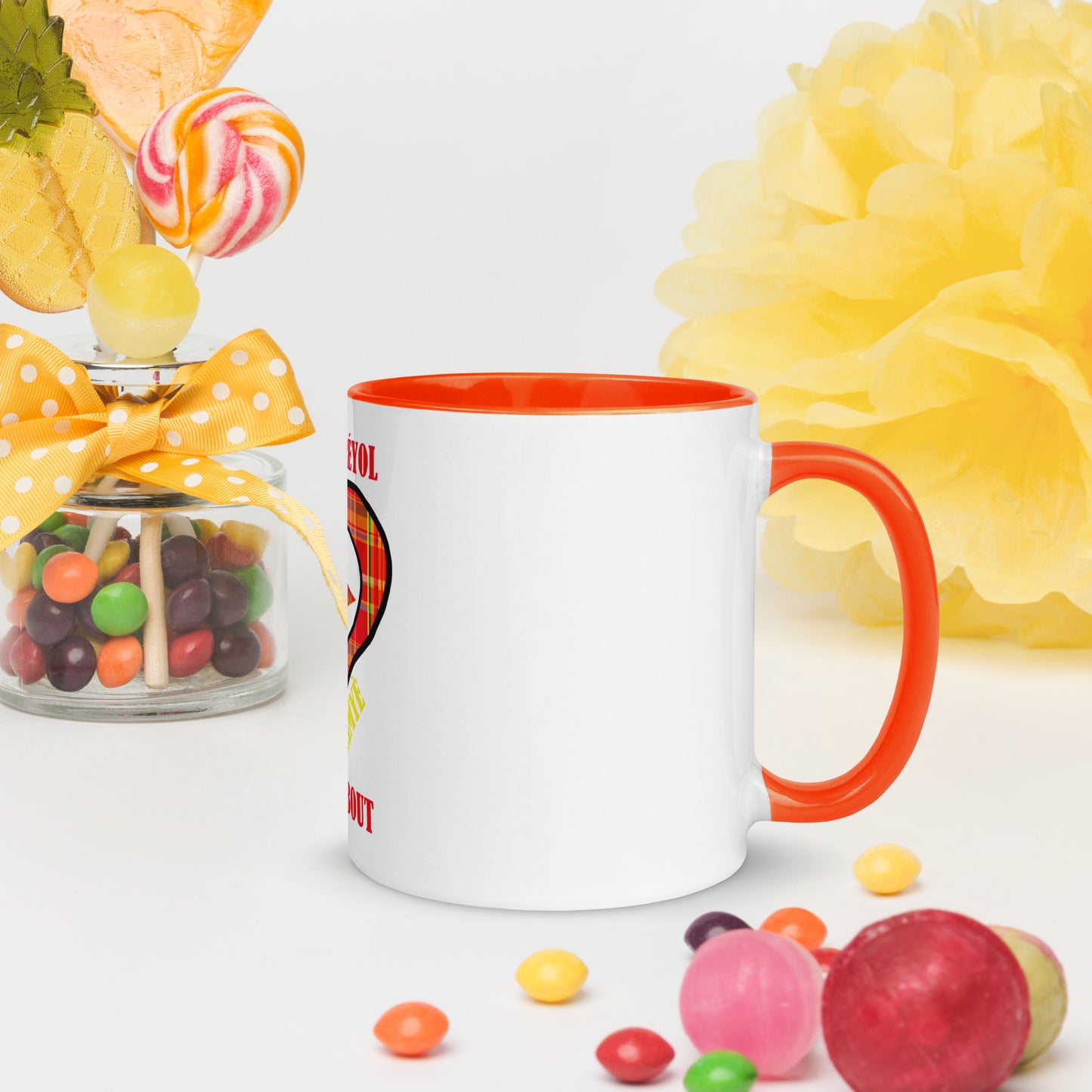 Mug Coloré Manman Kréyol Madras Rouge