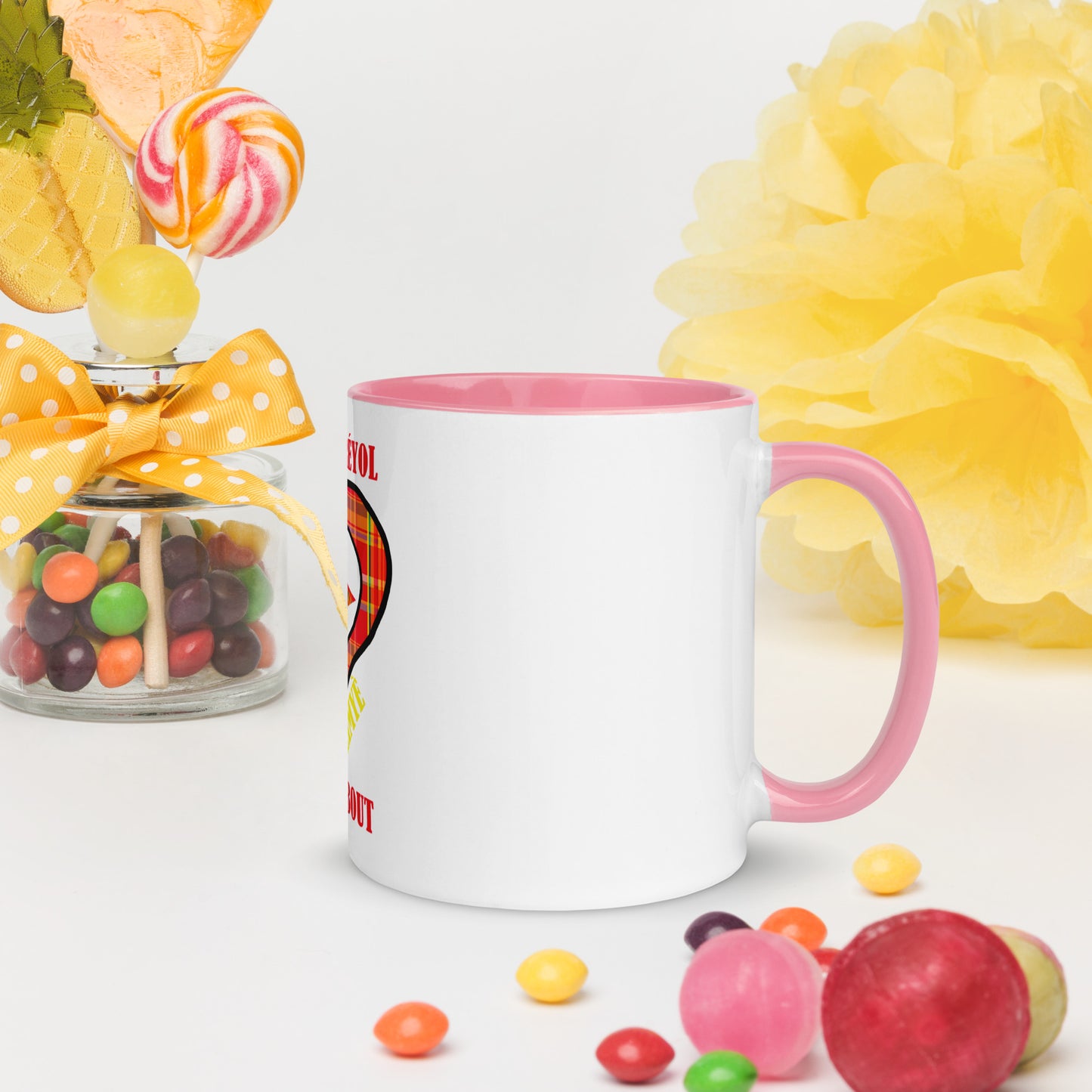 Mug Coloré Manman Kréyol Madras Rouge