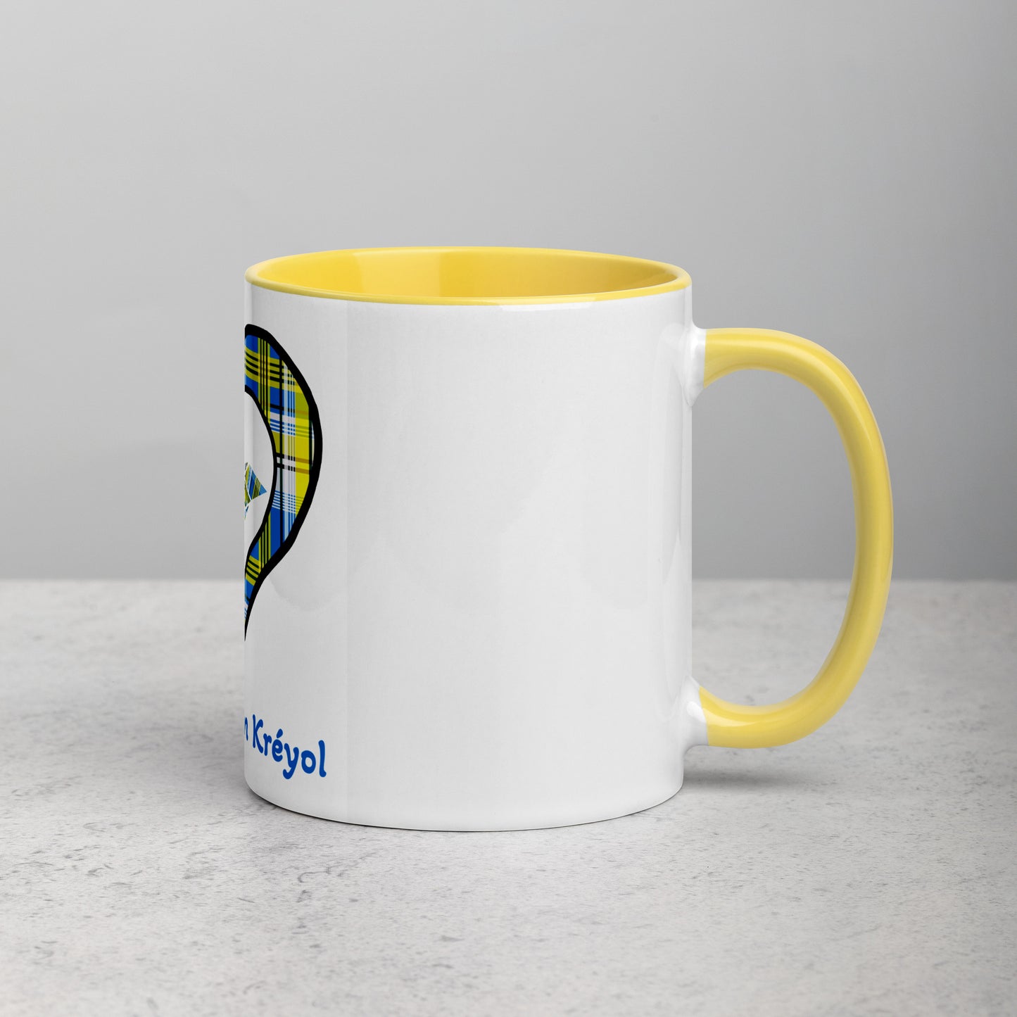 Mug Intérieur Coloré Madras bleu kè an mwen