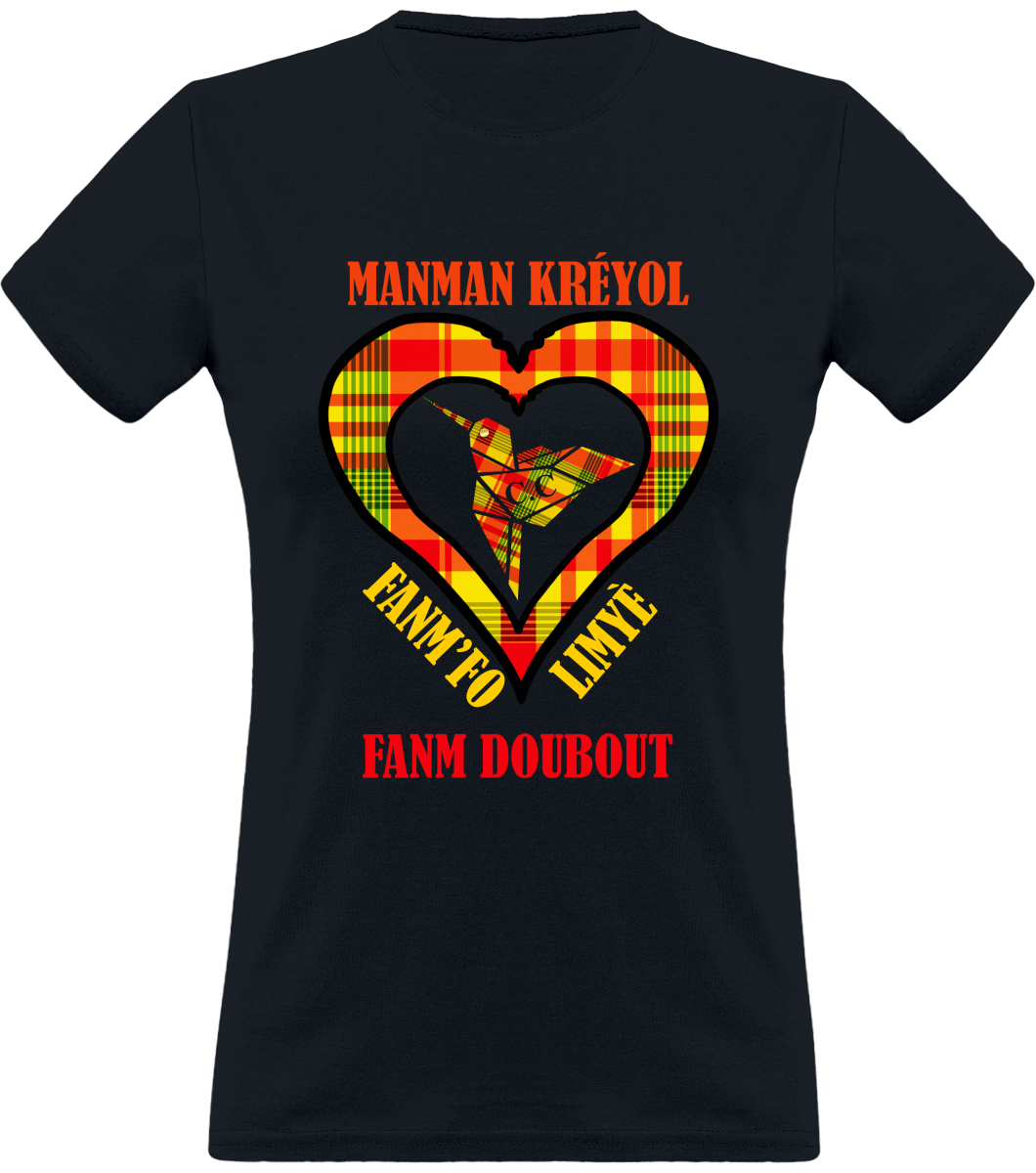 Colibri Madras Jon/Sunshine T-shirt Manman  Kréyol Fanm  fo