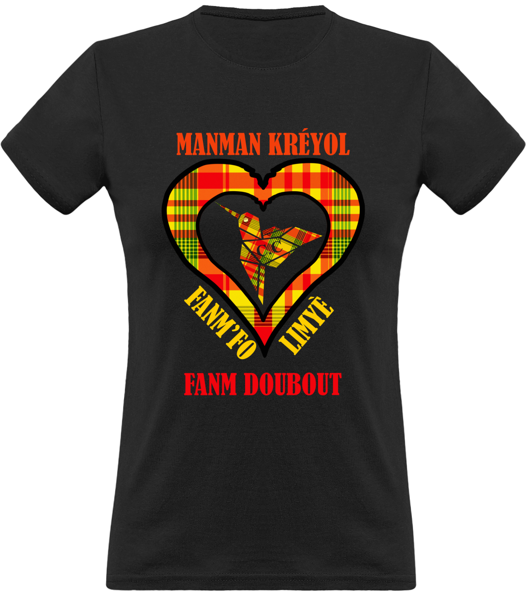 Colibri Madras Jon/Sunshine T-shirt Manman  Kréyol Fanm  fo