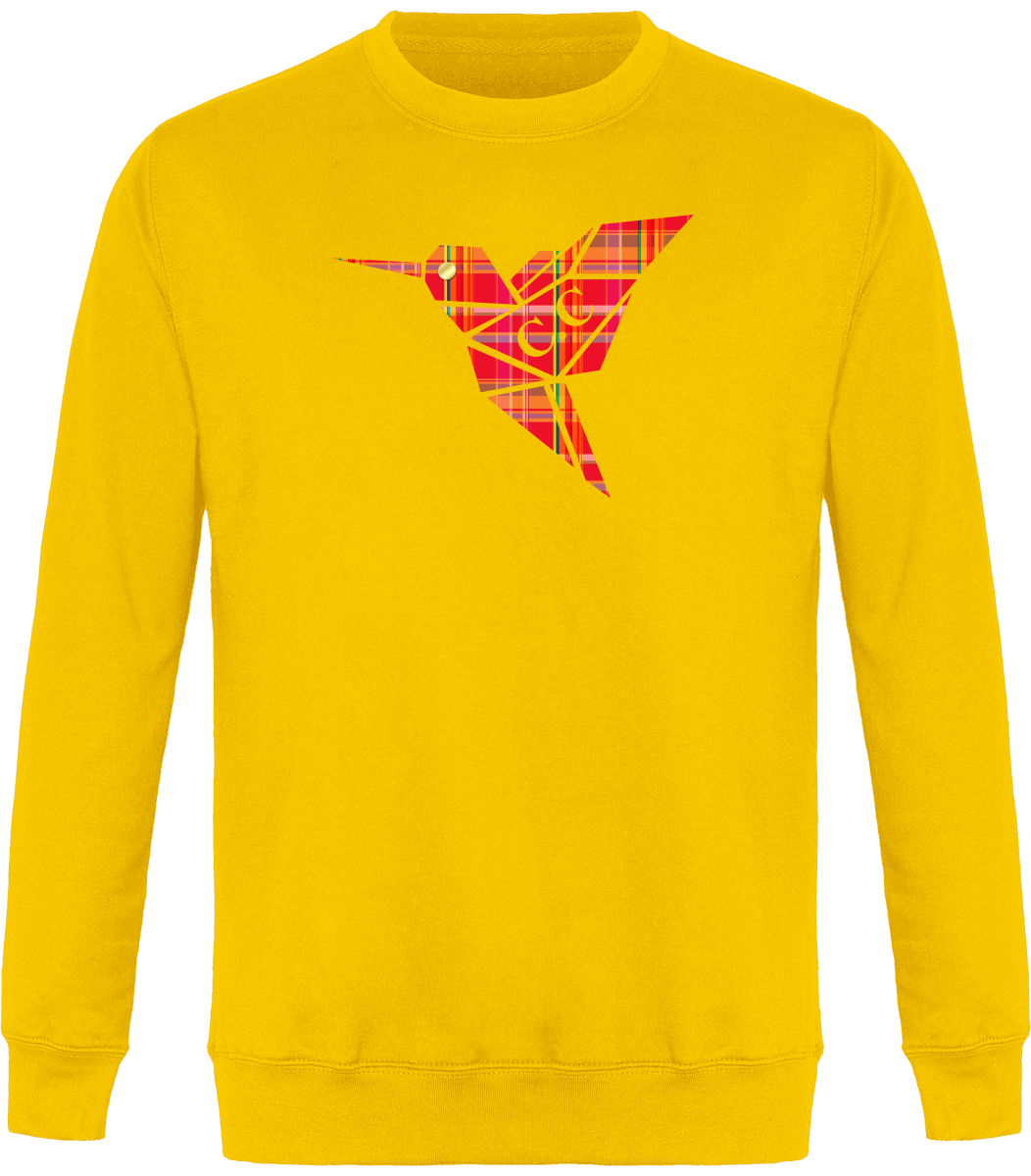 Sweat Col Rond Unisexe Colibri Madras Rouge